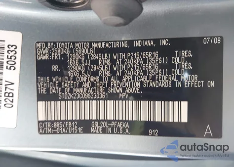 2009 Toyota Sienna Ce from USA, damaged, VIN 5TDZK23C09S230361